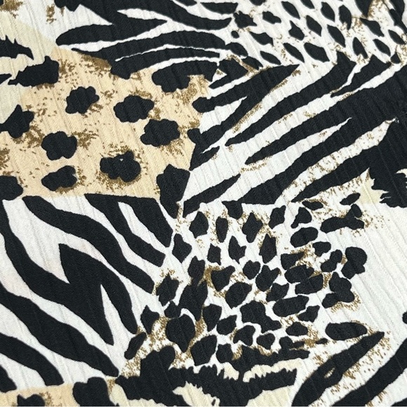 Notations animal print button down leopard tiger xl blouse attached black tank - Picture 13 of 14